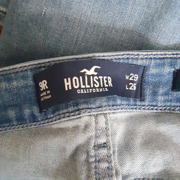 HOLLISTER Jeans Womens Size 9R Distressed Blue Skinny Zipper Ankle Low Rise Crop - Picture 3 of 11
